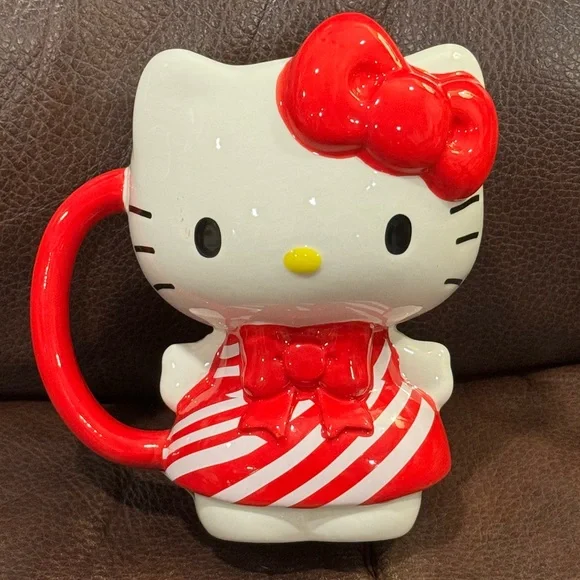 Hello Kitty in Peppermint Dress 22oz Figural Christmas Mug